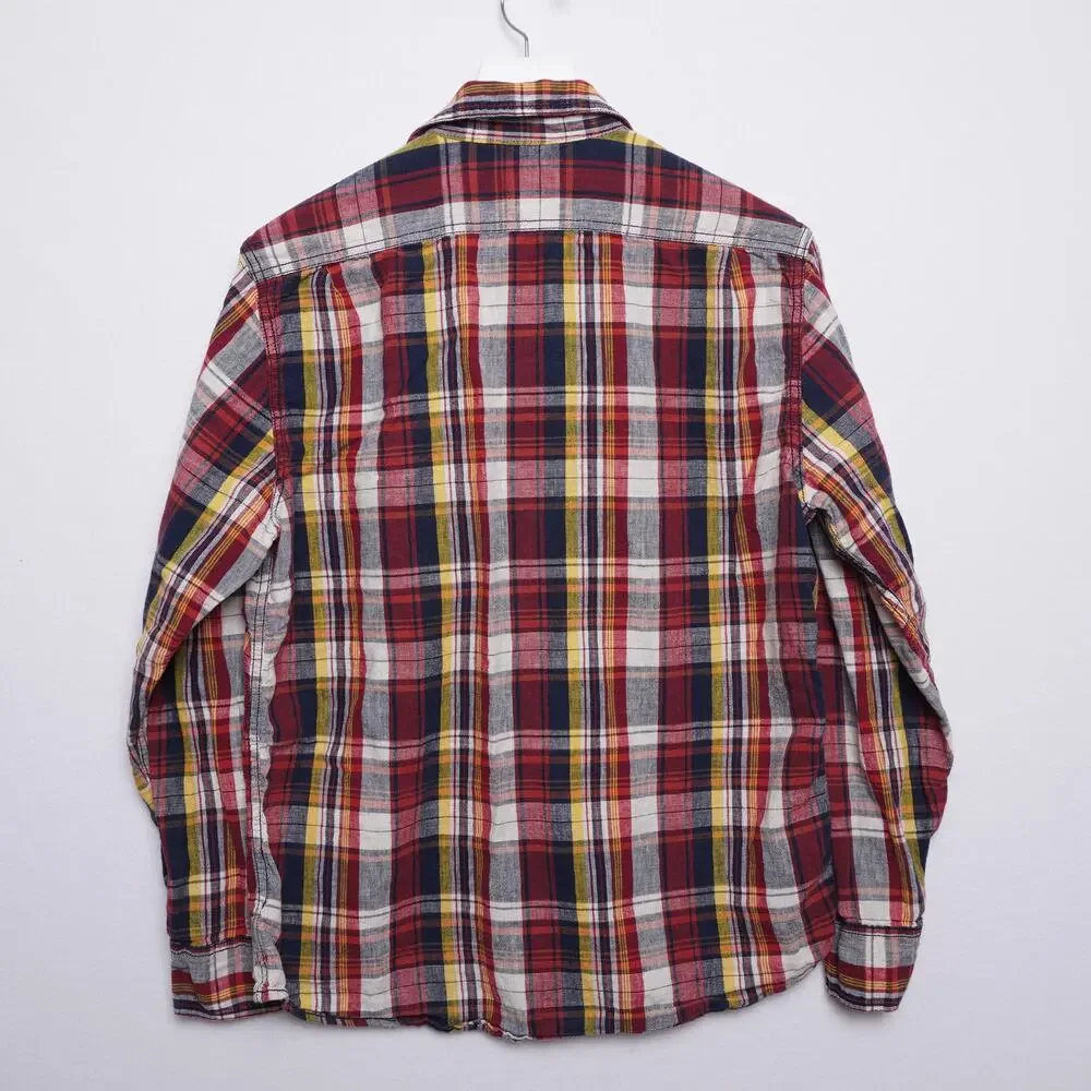 Gap Linen‎ Blend Madras Plaid Shirt Size M